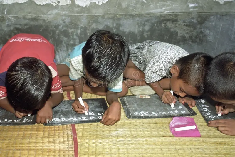 Children studying together